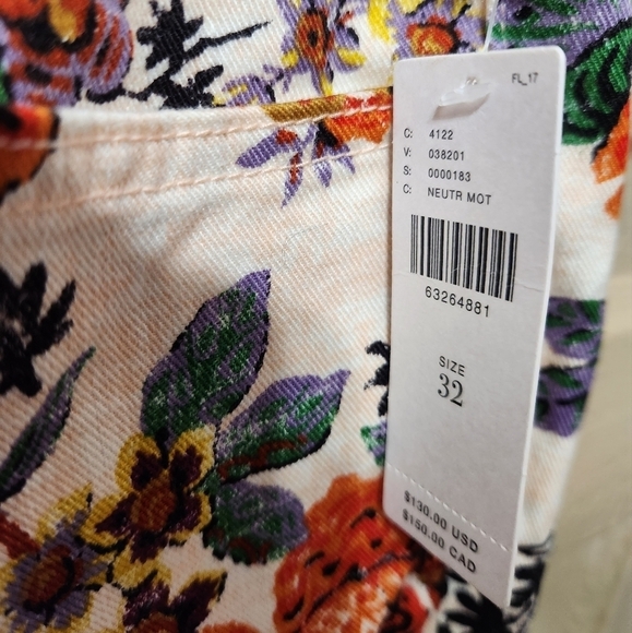 Anthropologie Pilcro High-Rise Floral Print Plus Size Jeans NWT Size: 32 - Picture 6 of 10